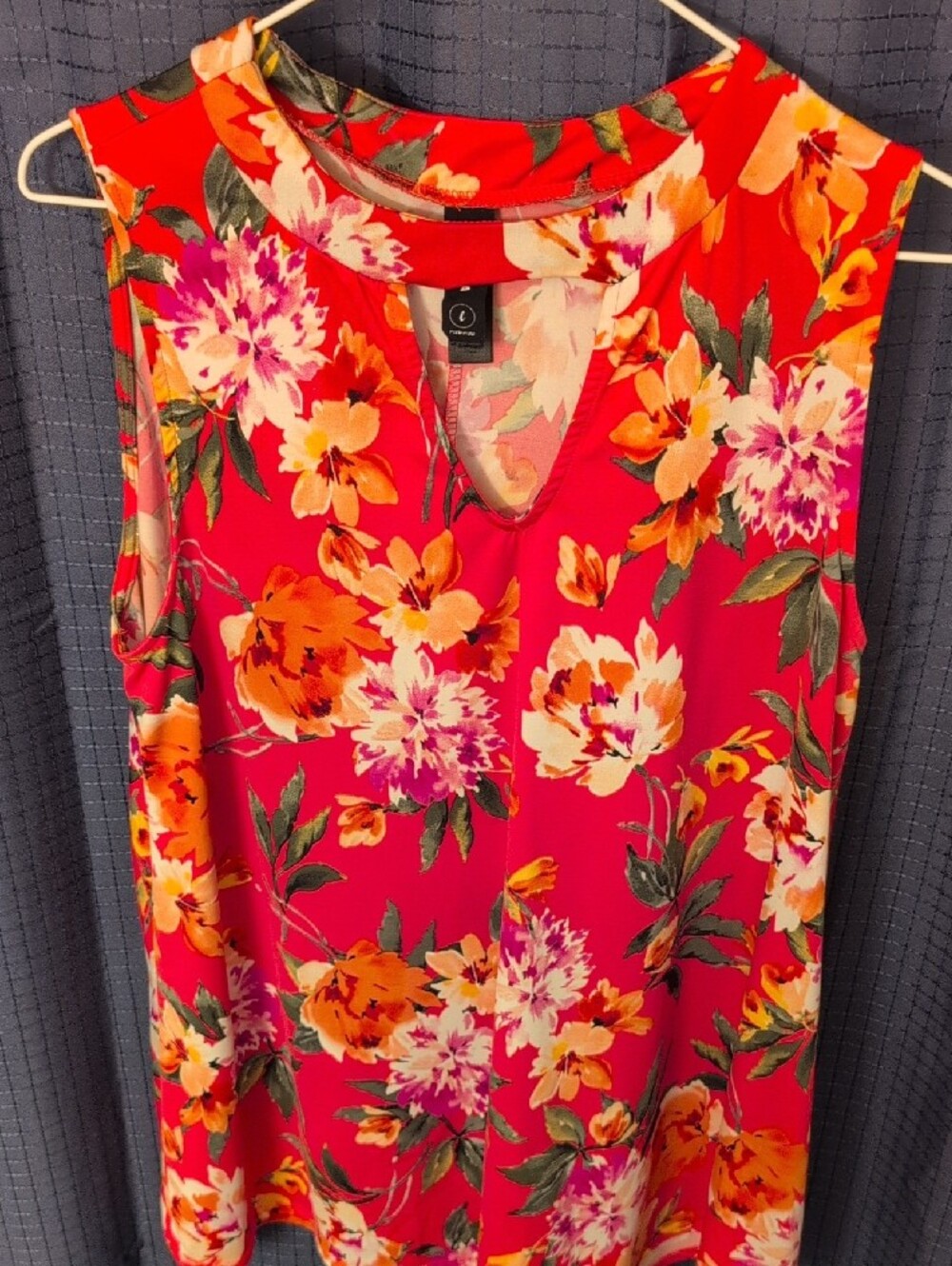 Like New Agnes & Dora Coral Pink Floral Tunic Top L